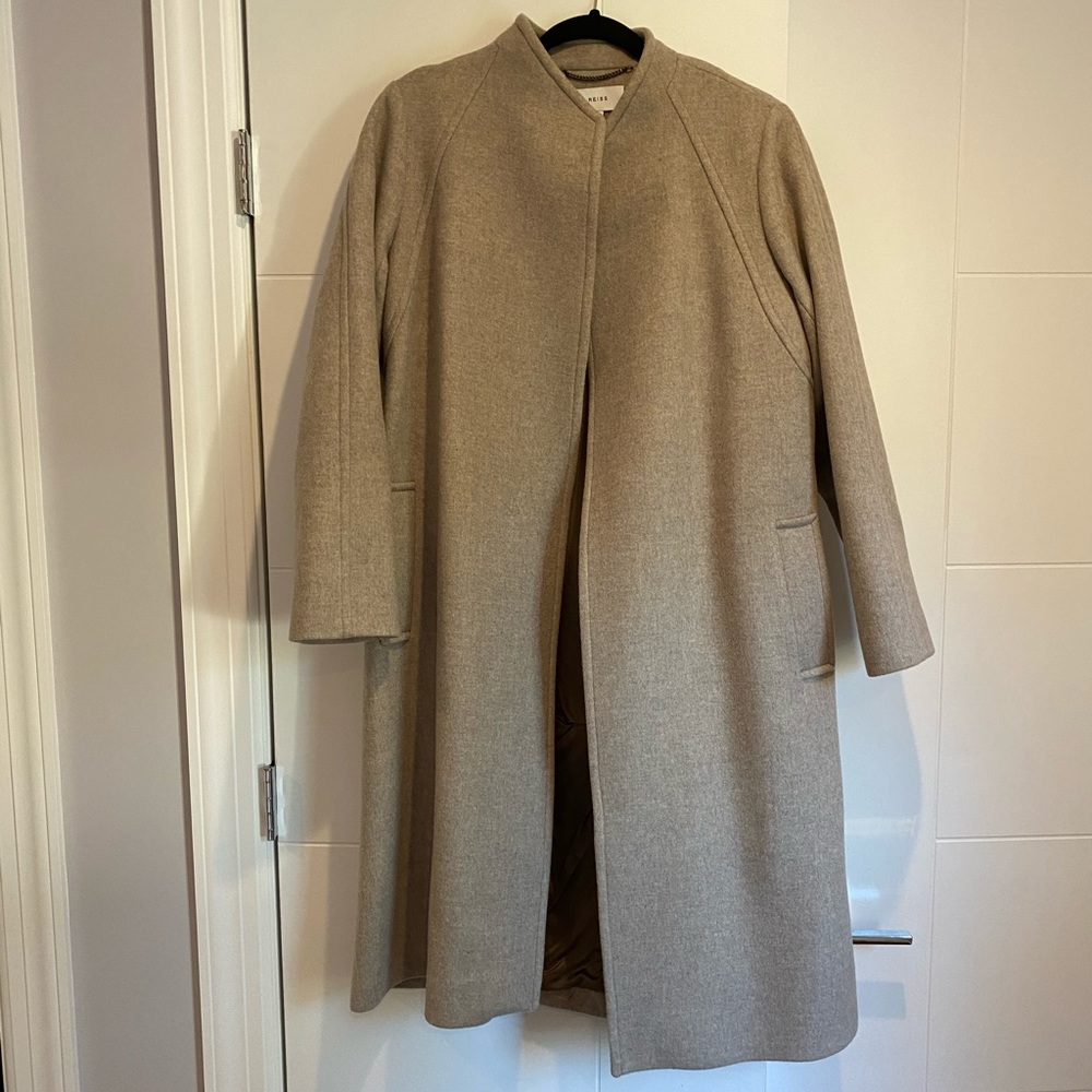 Reiss Wool Blend Collarless Coat
